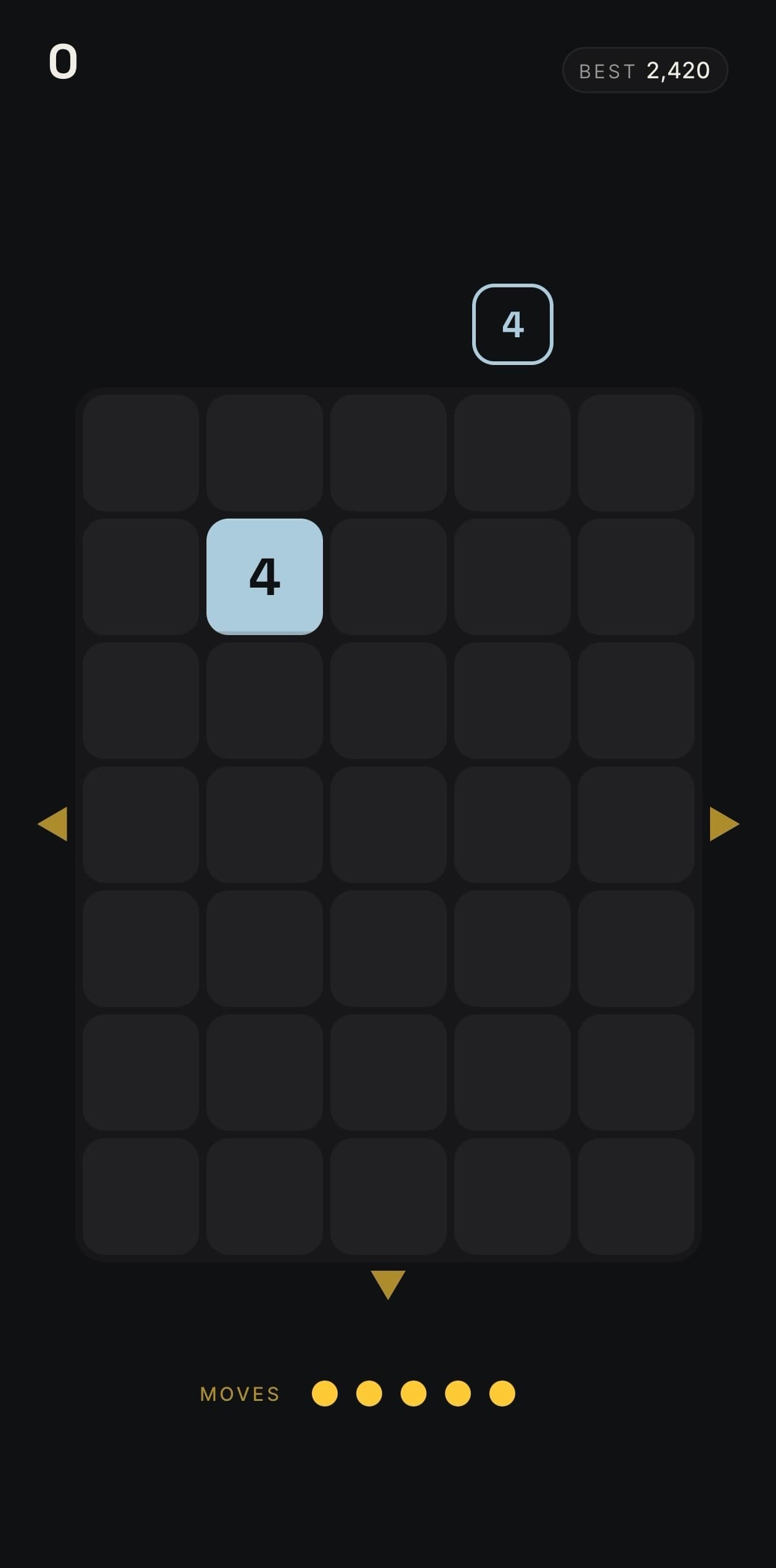 A tile spawns at the top of the board